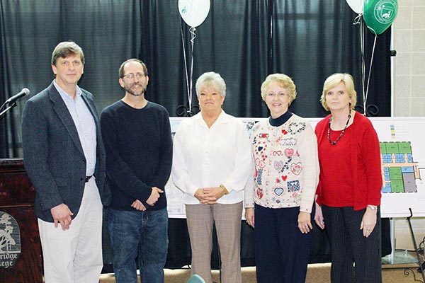 RECOGNIZED FOR AWARDS: Faculty and staff members who received awards Thursday included, left to right, David Pollock, Dr. David Nelson, Ruby Barlow, Barbara Snipes and Glenda Wolfe.