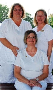 Bainbridge resident Delores Heard was recently pinned after graduating from Bainbridge State College’s Licensed Practical Nursing program. Behind her are instructors Patricia Browers and Heather Smith.