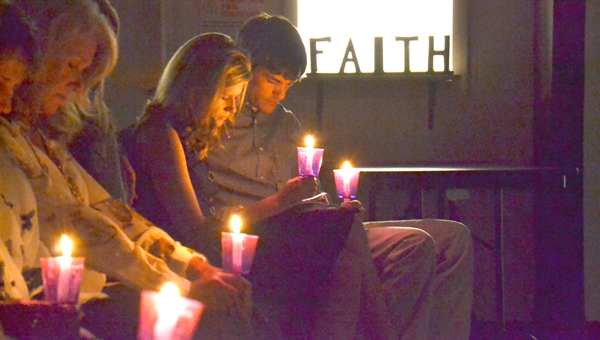 The Decatur County Citizens Against Domestic Violence organization held their annual candlelight vigil Thursday. October is Domestic Violence Awareness month. -- Ashley Johnson