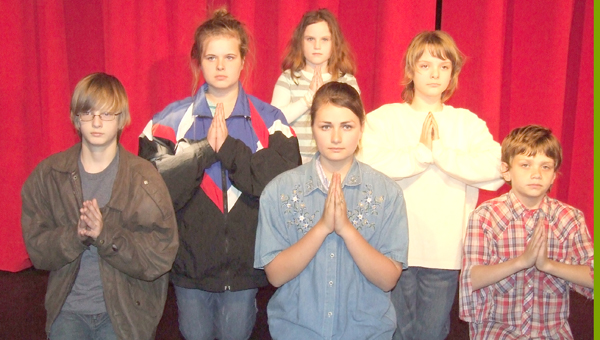 The Horrible Herdmans are: left to right, Jonathan Farrington, Alaiya Schuyler, Drew Bardin, Charlee Coker, Olivia Andrews and Brooklyn Wade. -- Carolyn Iamon