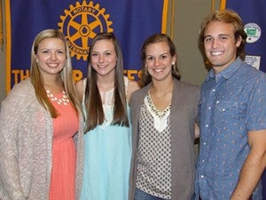 Rotary Interact Club members are: left to right, Maci Barber, Chelsey Jones, Kelsey Harrell and Brent Warr.
