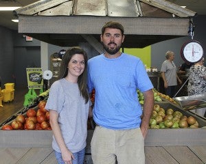 Amanda and Kevin Rentz, owners of Southern Fresh Market, sell locally produced fruits and veggies, as well as packaged products like beef jerky, sauces and jam.