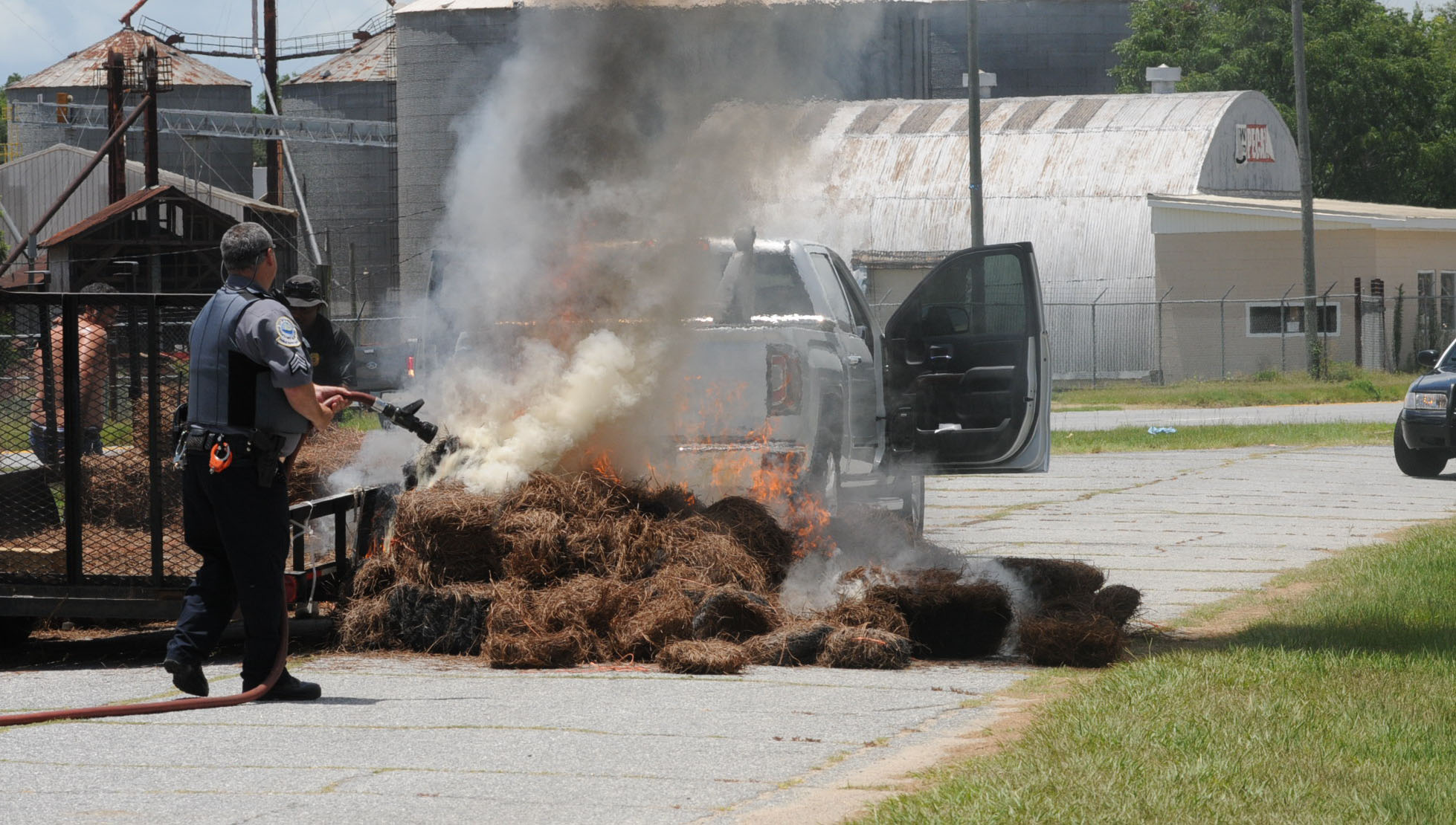 Trailer full of pine straw catches fire The PostSearchlight The